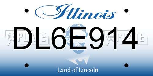 DL6E914 Illinois License Plate