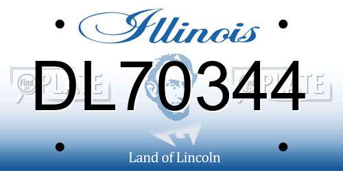 DL70344 Illinois License Plate