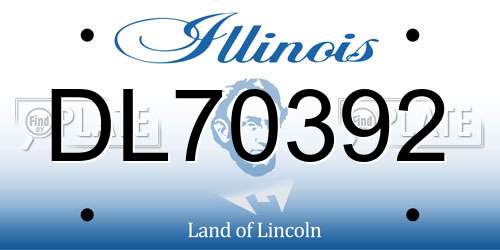 DL70392 Illinois License Plate