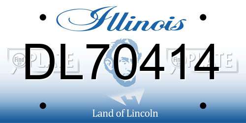 DL70414 Illinois License Plate