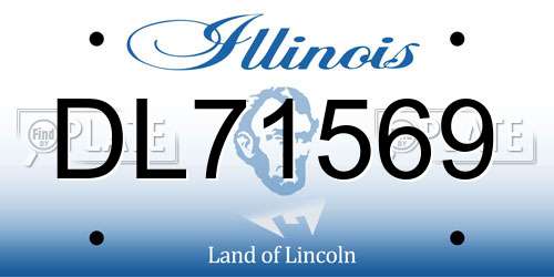 DL71569 Illinois License Plate