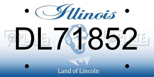 DL71852 Illinois License Plate