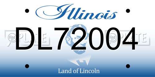 DL72004 Illinois License Plate