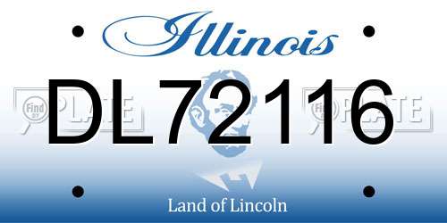 DL72116 Illinois License Plate