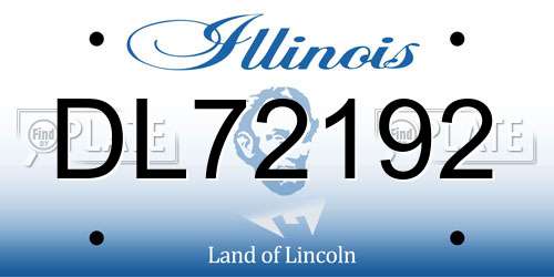 DL72192 Illinois License Plate
