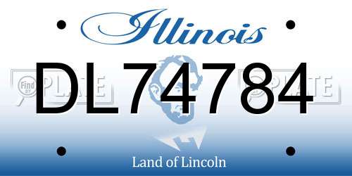 DL74784 Illinois License Plate