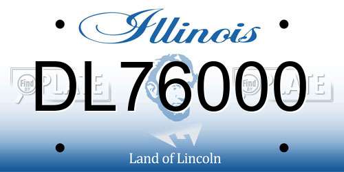 DL76000 Illinois License Plate