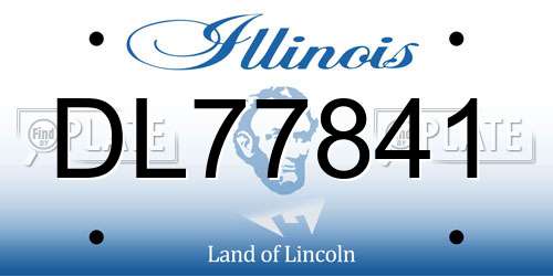 DL77841 Illinois License Plate