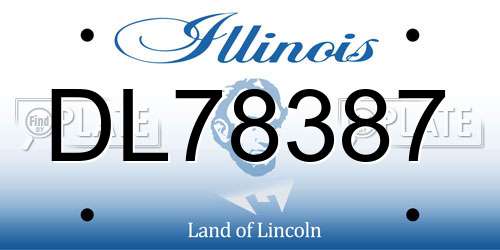 DL78387 Illinois License Plate