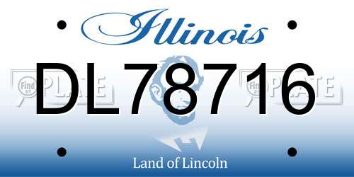 DL78716 Illinois License Plate