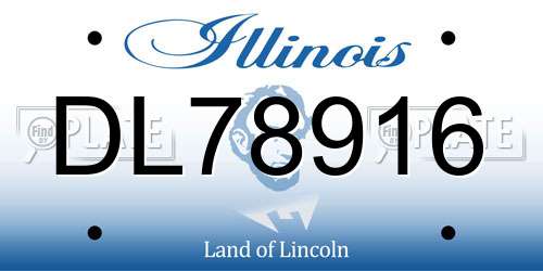 DL78916 Illinois License Plate