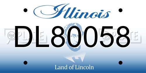 DL80058 Illinois License Plate