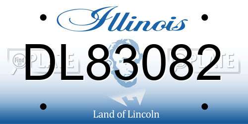 DL83082 Illinois License Plate
