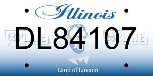 DL84107 Illinois License Plate