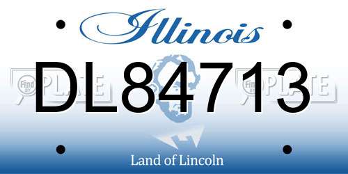 DL84713 Illinois License Plate