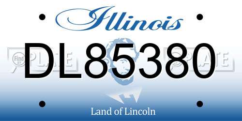 DL85380 Illinois License Plate