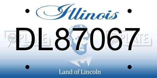 DL87067 Illinois License Plate