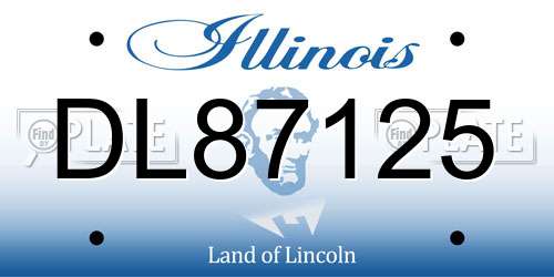 DL87125 Illinois License Plate