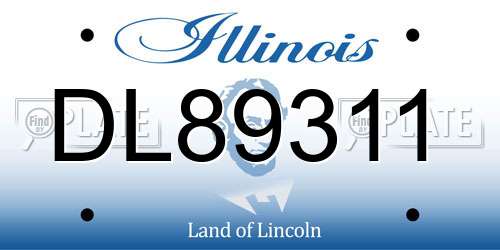 DL89311 Illinois License Plate