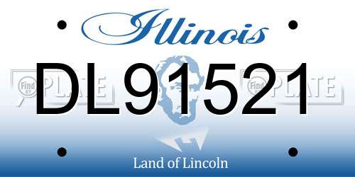 DL91521 Illinois License Plate