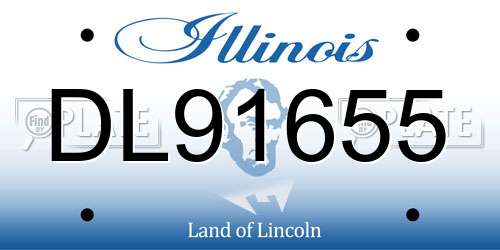 DL91655 Illinois License Plate