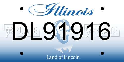 DL91916 Illinois License Plate