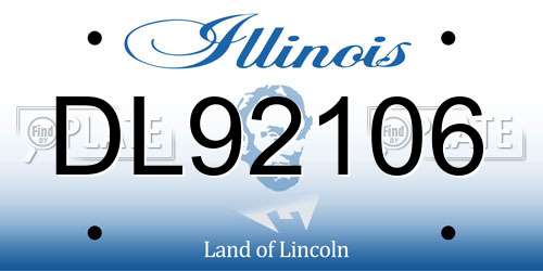 DL92106 Illinois License Plate