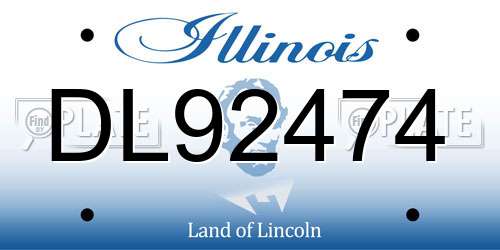 DL92474 Illinois License Plate
