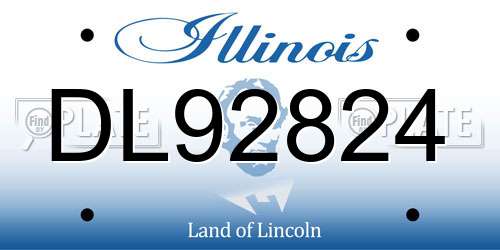 DL92824 Illinois License Plate