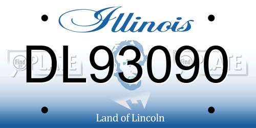 DL93090 Illinois License Plate