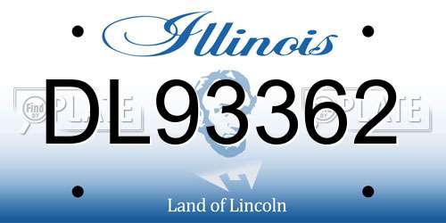 DL93362 Illinois License Plate