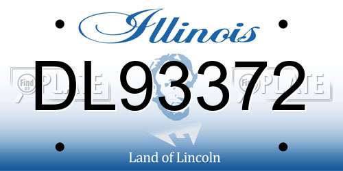 DL93372 Illinois License Plate