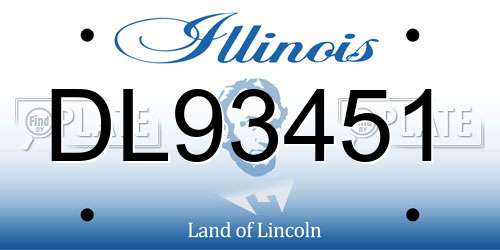DL93451 Illinois License Plate