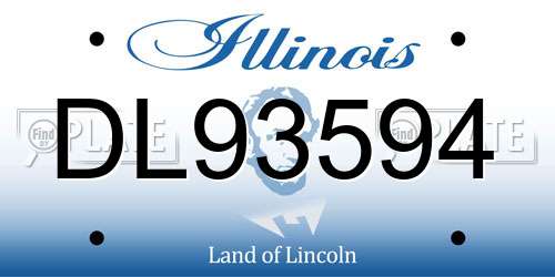 DL93594 Illinois License Plate