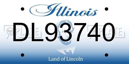 DL93740 Illinois License Plate