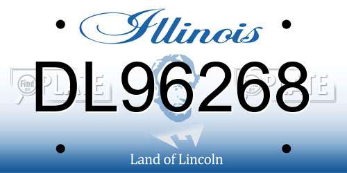 DL96268 Illinois License Plate
