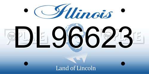 DL96623 Illinois License Plate