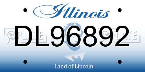 DL96892 Illinois License Plate