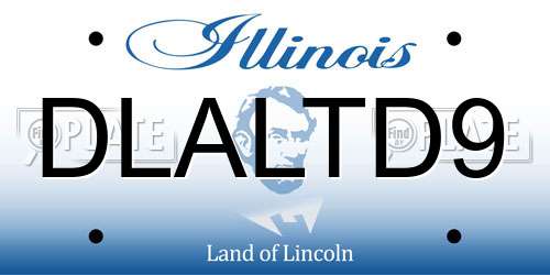 DLALTD9 Illinois License Plate