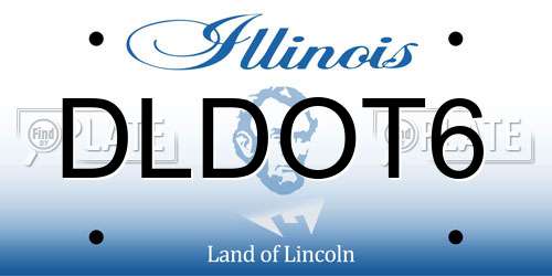 DLDOT6 Illinois License Plate