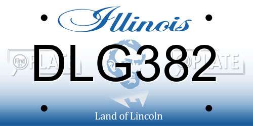 DLG382 Illinois License Plate