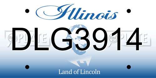DLG3914 Illinois License Plate
