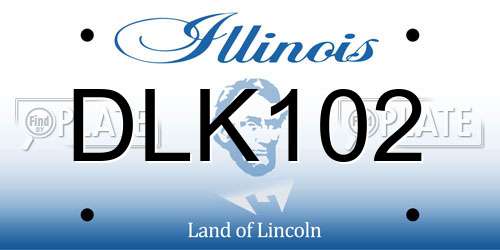 DLK102 Illinois License Plate