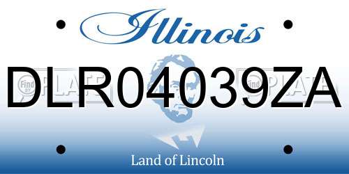DLR04039ZA Illinois License Plate