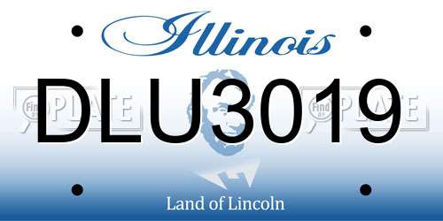 DLU3019 Illinois License Plate