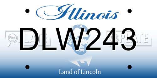 DLW243 Illinois License Plate