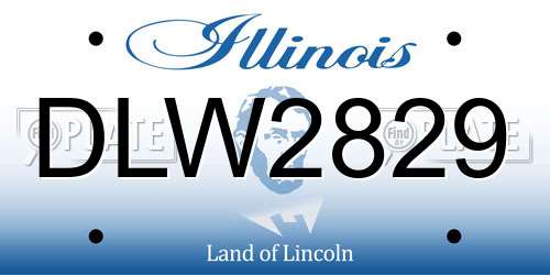 DLW2829 Illinois License Plate