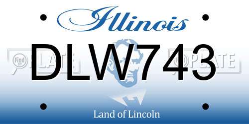 DLW743 Illinois License Plate