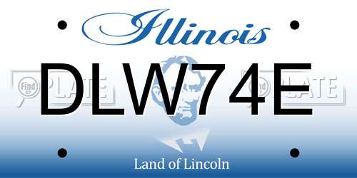DLW74E Illinois License Plate