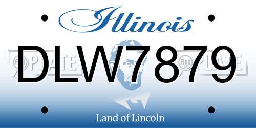 DLW7879 Illinois License Plate